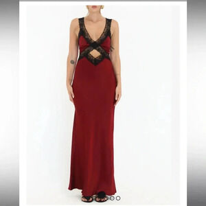Rumored Crossroads Maxi Dress Garnet XS NWT